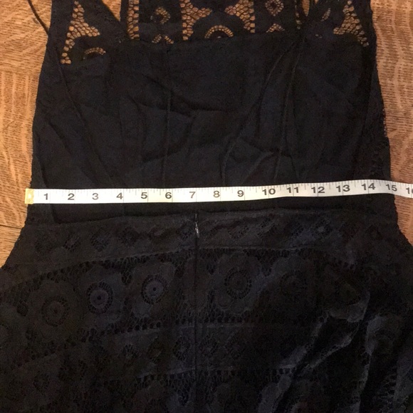 Free People Black Asymmetrical Lace Dress Backless - Picture 5 of 6